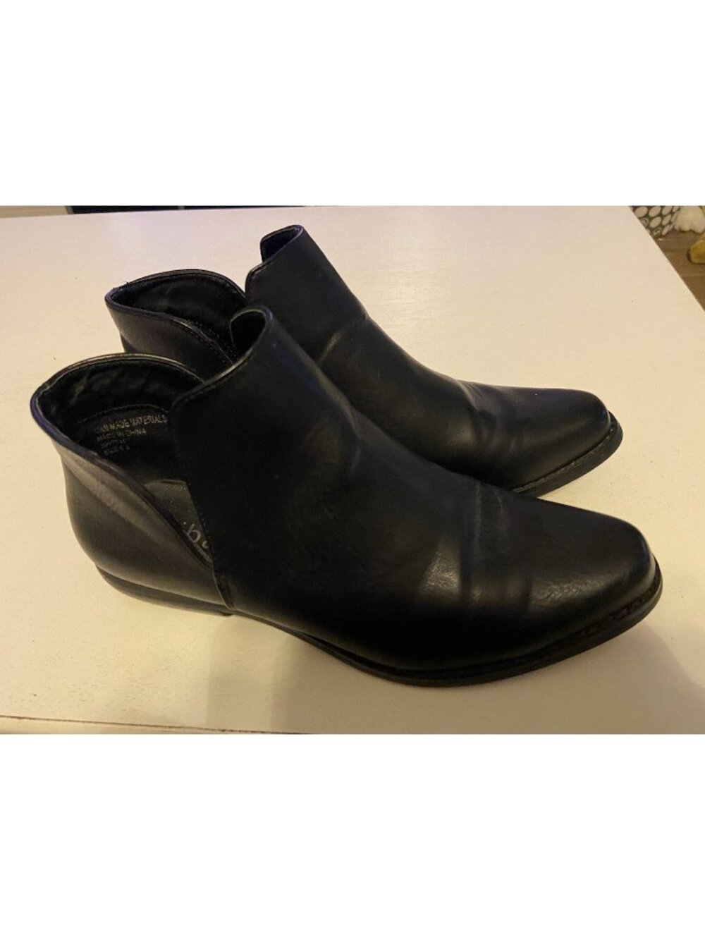 Diba Skip-On Black Booties Size 6.5
